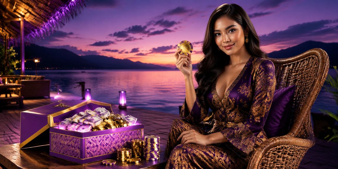 Suasana taruhan malam dengan cahaya neon yang bersemangat
